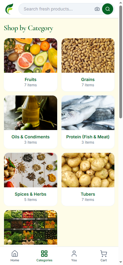 FarmBux app — categories